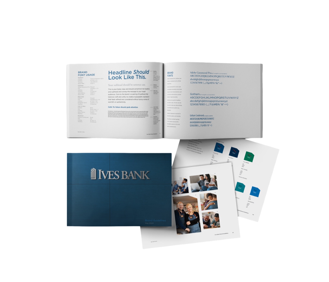 IMS Bank brand book and identity mockup