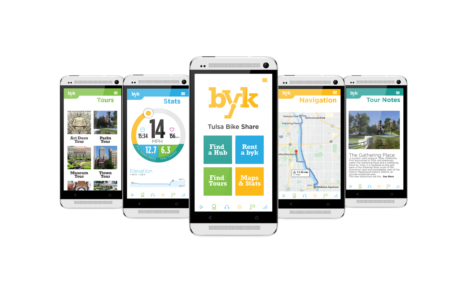 Phone mockups showing app interfaces